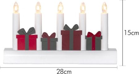 Julia Ljusstake 28 cm - vit med flerfärgade julklappar - Inredning - Dekoration & inredningsdetaljer - Julpynt & juldekoration