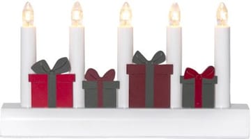 Julia Ljusstake 28 cm - vit med flerfärgade julklappar - Inredning - Dekoration & inredningsdetaljer - Julpynt & juldekoration