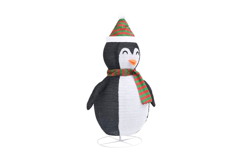 Dekorativ pingvin med LED lyxigt tyg 60 cm - Svart - Julpynt & juldekoration