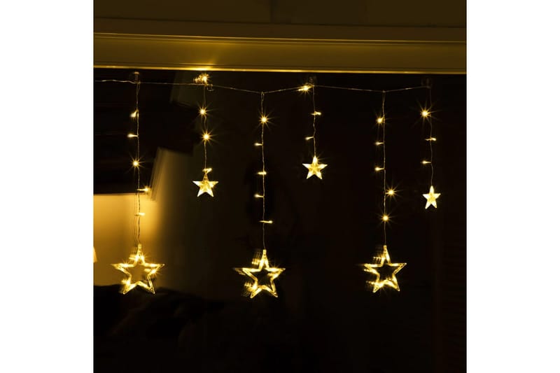 HI Ljusgardin med stjärnor Fairy 63 lysdioder - Guld - Julpynt & juldekoration