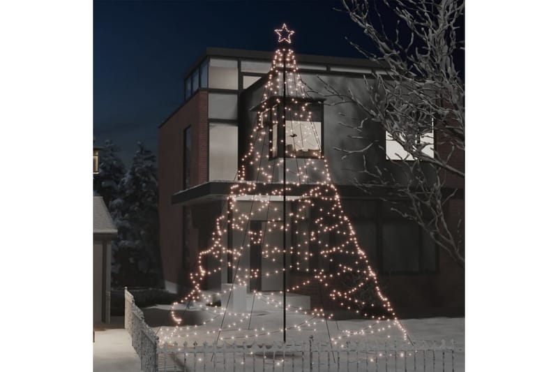 Julgran med metallstång 1400 LED varm vit 5 m - Plastgran