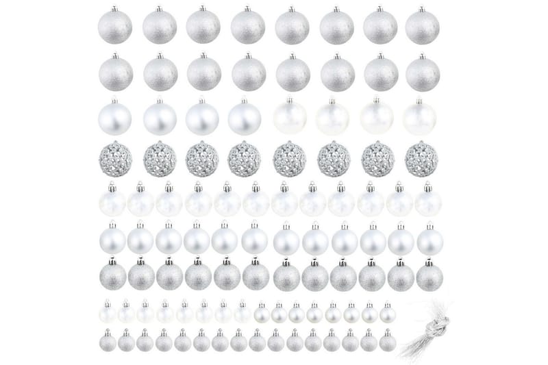 Julgranskulor 100 delar set 3/4/6 cm silver - Silver - Julgranspynt - Julpynt & juldekoration