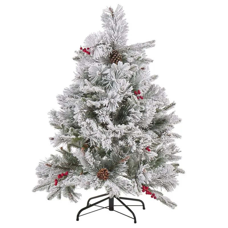 Masala Liten Snöig Plastgran 120 cm, Vit/Grön