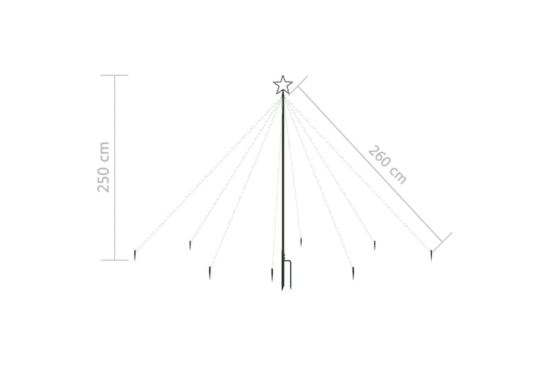 Be Basic Julgran LED vattenfall inomhus/utomhus 400 lysdioder 2,5 m Vit ...