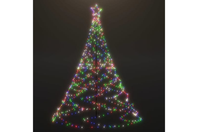 Julgran med metallstång 1400 LED flerfärgad 5 m - Flerfärgad - Plastgran