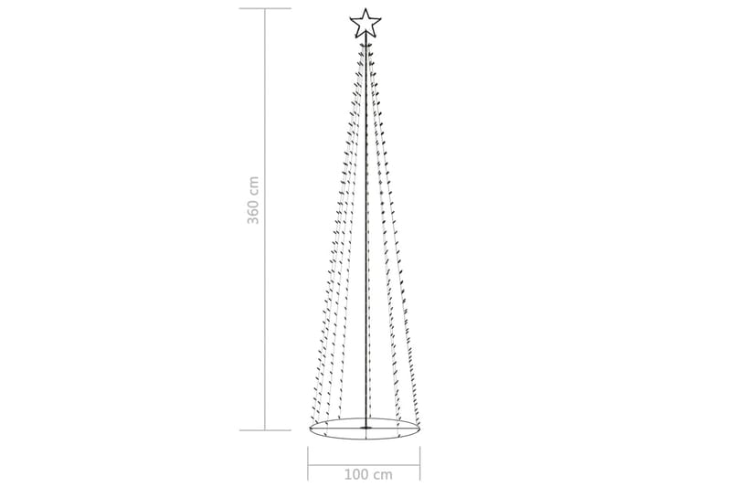 Julgranskon 400 färgglada LEDs 100x360 cm - Flerfärgad - Plastgran