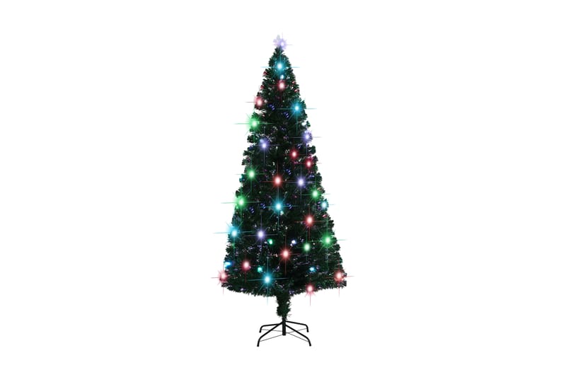Plastgran med fot och LED 210 cm fiberoptik - Plastgran