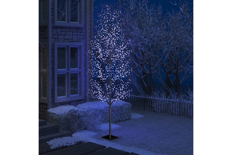 Plastgran 1200 LED körsbärsblommor blått ljus 400 cm - Svart - Plastgran