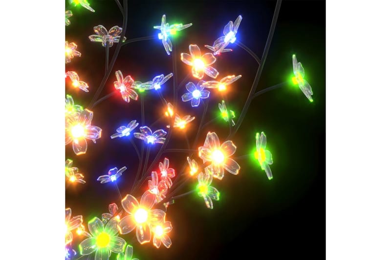 Plastgran 1200 LEDs körsbärsblommor flerfärgad ljus 400 cm - Svart - Plastgran
