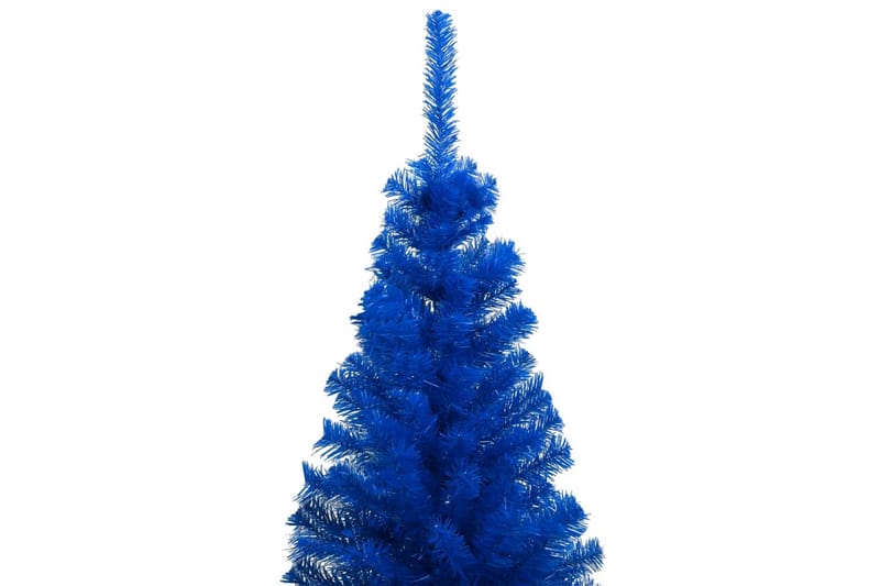 Plastgran med LED och julgranskulor blå 120 cm PVC - Plastgran