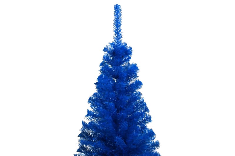 Plastgran med LED och julgranskulor blå 180 cm PVC - Plastgran