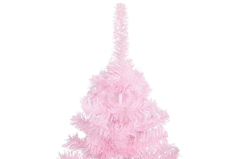Plastgran med LED och julgranskulor rosa 120 cm PVC - Plastgran