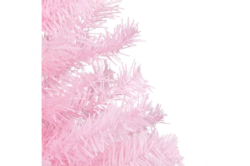 Plastgran med LED och julgranskulor rosa 180 cm PVC - Plastgran