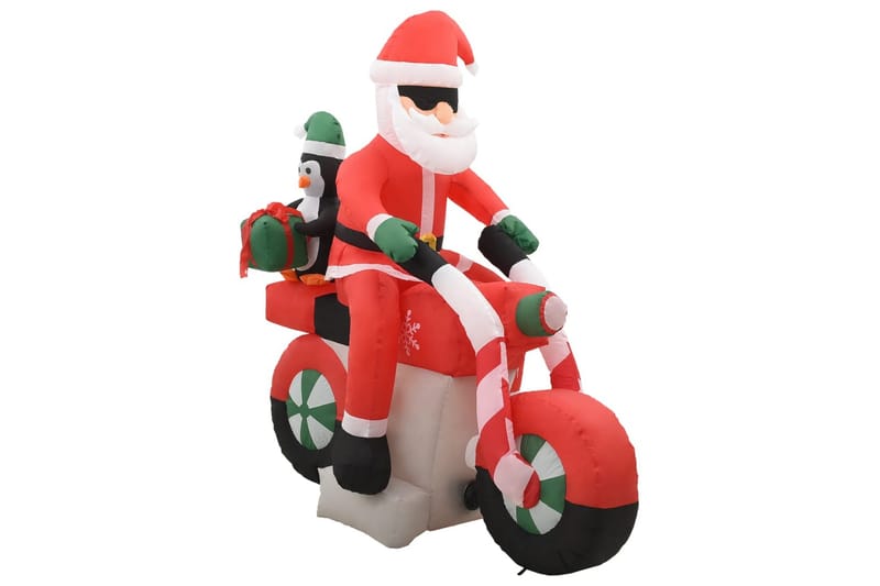 Uppblåsbar jultomte på motorcykel LED IP44 160 cm - Julpynt & juldekoration