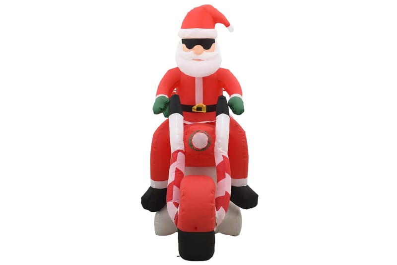 Uppblåsbar jultomte på motorcykel LED IP44 160 cm - Flerfärgad - Julpynt & juldekoration