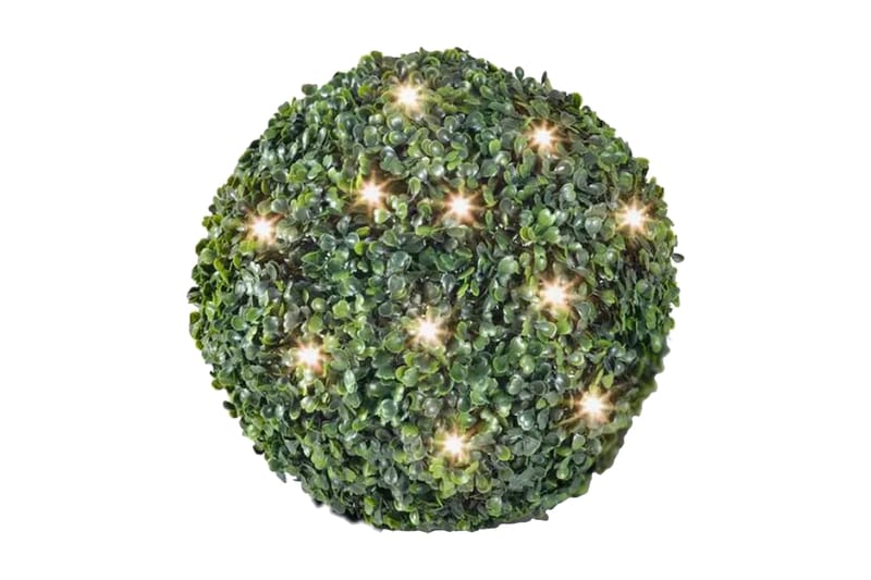 Buxbom Boll Konstgjord Löv Topiary 30 cm Sol LED tråd 2 st - Grön - Konstväxt & plastblommor - Blomsterdekoration