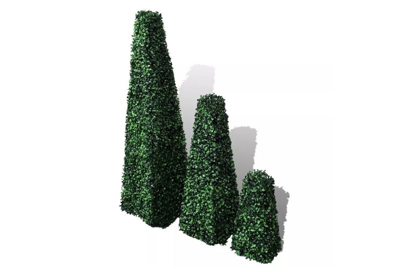 Buxbomträd pyramid 3 st - Grön - Konstväxt & plastblommor - Blomsterdekoration