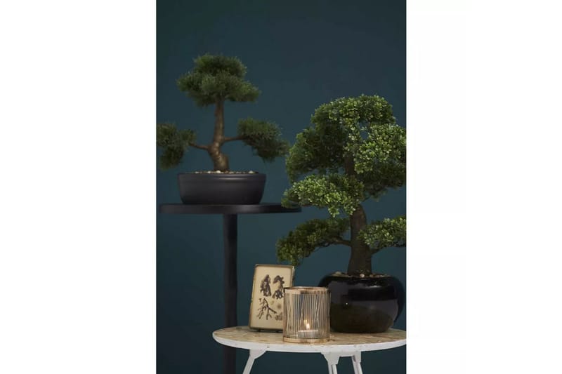 Emerald Konstväxt bonsaiträd fikus mini grön 47 cm 420006 - Konstväxt & plastblommor - Blomsterdekoration