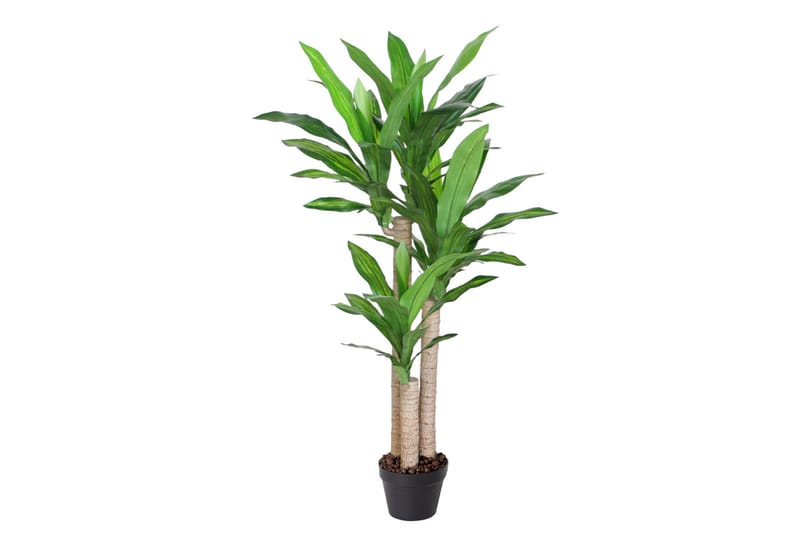 Grön växt DRACAENA H125cm 3 grenar svart kruka - Konstväxt & plastblommor - Blomsterdekoration