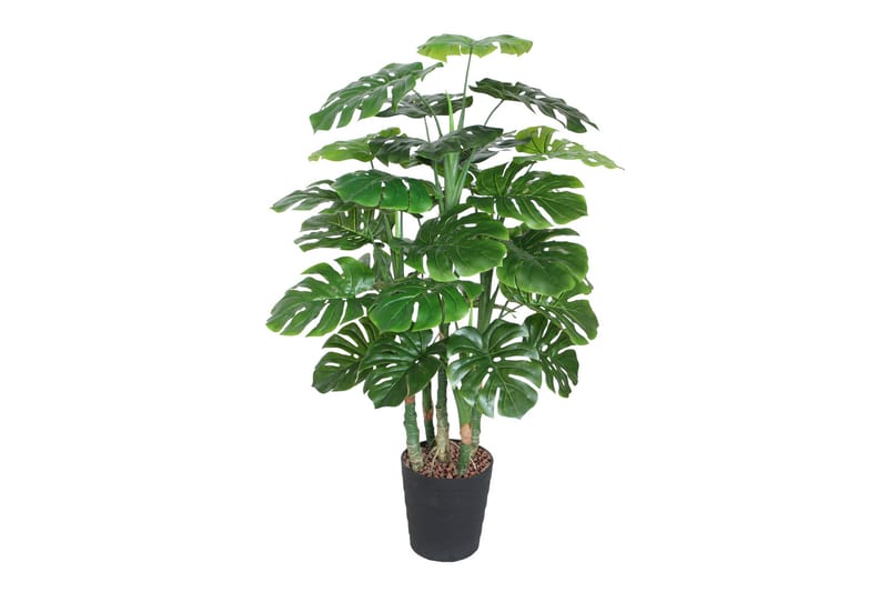 Grön Växt Monstera H120 cm 5 Grenar Svart Kruka