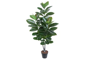 Grön Växt Rubberplant H130 cm 3 Grenar - Inredning - Dekoration & inredningsdetaljer - Konstväxt & plastblommor
