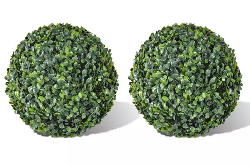 Konstväxt Buxbom 2 st bollar 35 cm - Grön - Konstväxt & plastblommor - Blomsterdekoration