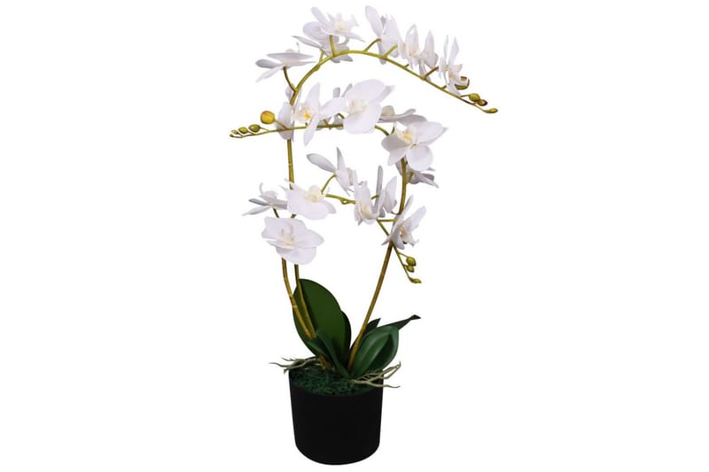 Konstväxt Orkidé med kruka 65 cm vit - Vit - Konstväxt & plastblommor - Blomsterdekoration