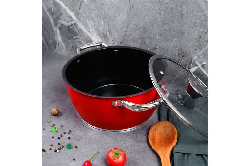 Kruk Skylin Röd / Svart - Mörkröd/Svart - Inredning - Dekoration & inredningsdetaljer - Krukor & ytterkrukor