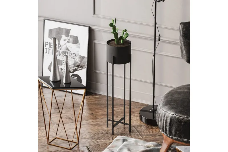 Dekorativ Kruka Mirven Svart 23 x 23 x 78 cm - 23 x 23 x 78 cm - Utemöbler & utemiljö - Balkong & altan - Balkongodling