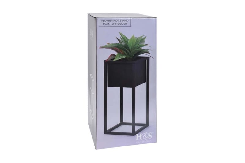 Home&Styling Blomkruka på stativ metall svart 50 cm - Svart - Utomhuskruka - Blomkrukor