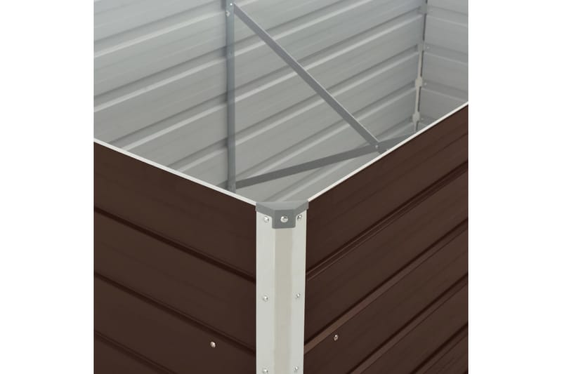 Odlingslåda 160x80x45 cm galvaniserat stål brun - Brun - Utomhuskruka - Blomlåda & balkonglåda