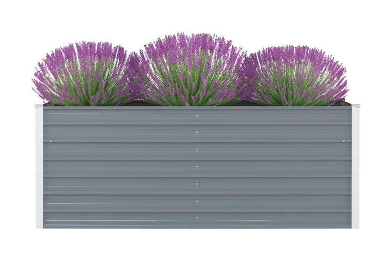 Odlingslåda 160x80x45 cm galvaniserat stål grå - Grå - Blomlåda & balkonglåda - Utomhuskruka