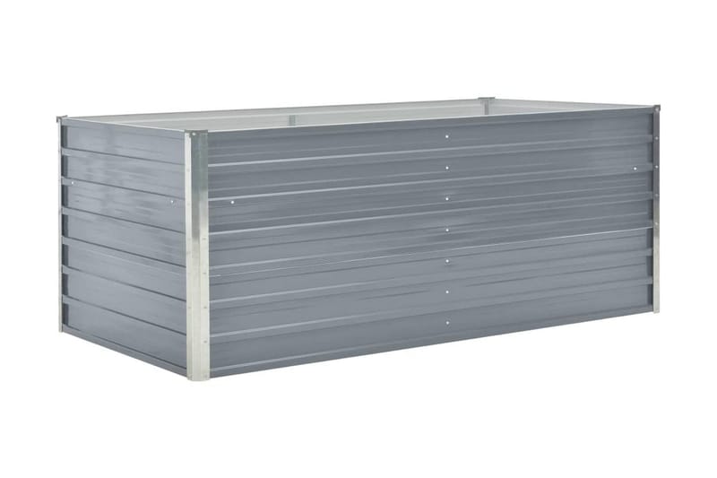 Odlingslåda 160x80x45 cm galvaniserat stål grå - Grå - Utomhuskruka - Blomlåda & balkonglåda