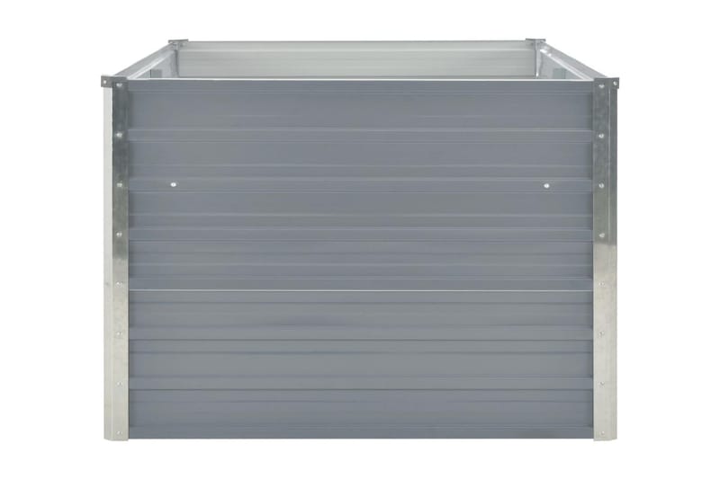 Odlingslåda 160x80x45 cm galvaniserat stål grå - Grå - Utomhuskruka - Blomlåda & balkonglåda