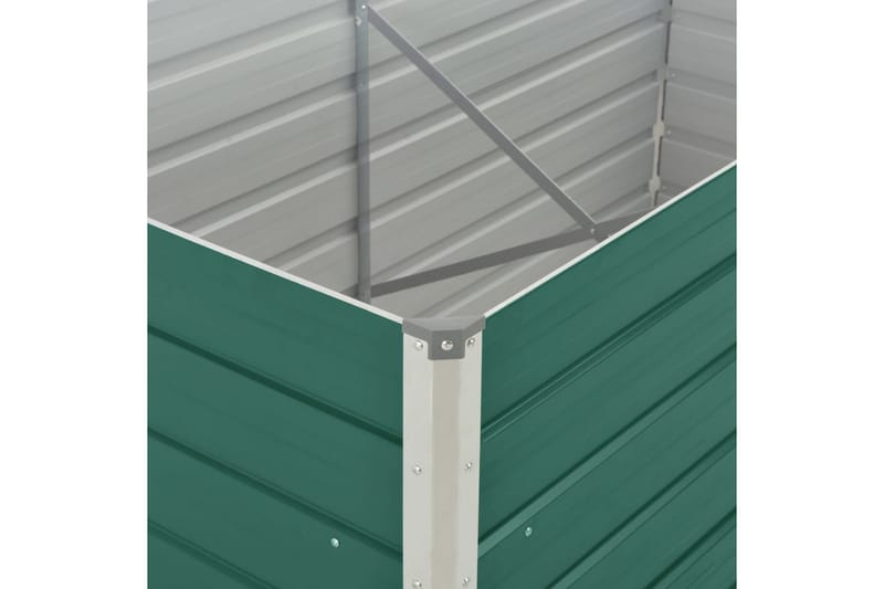 Odlingslåda 160x80x77 cm galvaniserat stål grön - Grön - Utomhuskruka - Blomlåda & balkonglåda