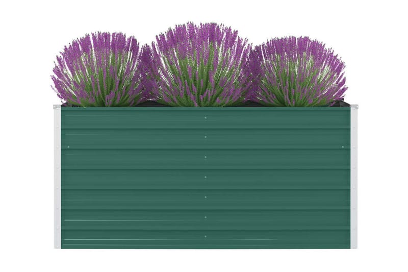 Odlingslåda 160x80x77 cm galvaniserat stål grön - Grön - Blomlåda & balkonglåda - Utomhuskruka