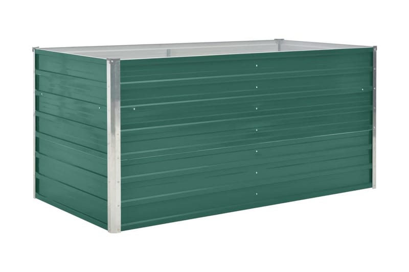 Odlingslåda 160x80x77 cm galvaniserat stål grön - Grön - Utomhuskruka - Blomlåda & balkonglåda