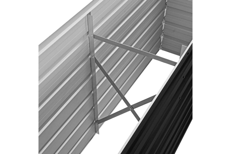 Odlingslåda upphöjd antracit 160x40x45 cm galvaniserat stål - Grå - Utomhuskruka - Blomlåda & balkonglåda