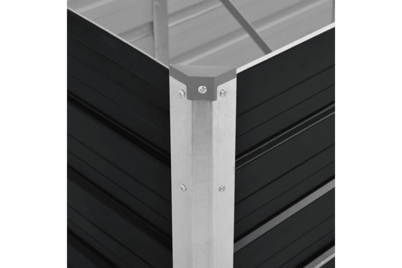 Odlingslåda upphöjd antracit 160x40x45 cm galvaniserat stål - Grå - Utomhuskruka - Blomlåda & balkonglåda