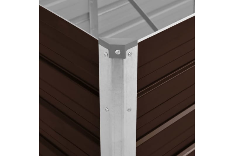 Odlingslåda upphöjd brun 100x40x77 cm galvaniserat stål - Brun - Utomhuskruka - Blomlåda & balkonglåda