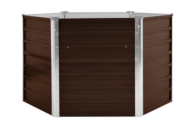 Odlingslåda upphöjd brun 129x129x77 cm galvaniserat stål - Brun - Utomhuskruka - Blomlåda & balkonglåda