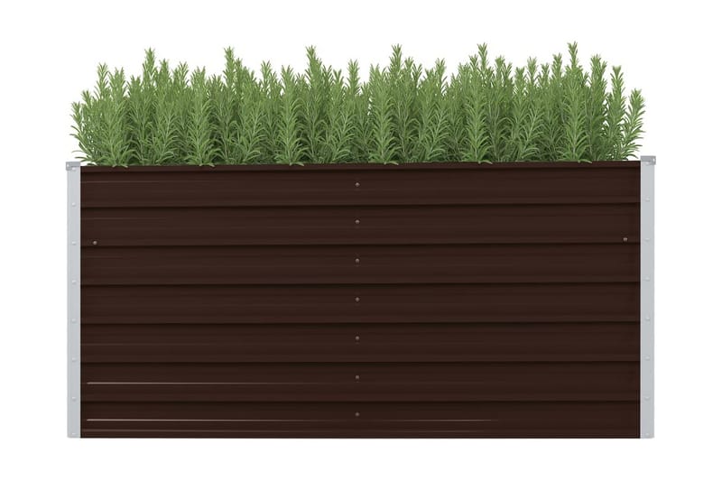 Odlingslåda upphöjd brun 160x40x77 cm galvaniserat stål - Brun - Utomhuskruka - Blomlåda & balkonglåda