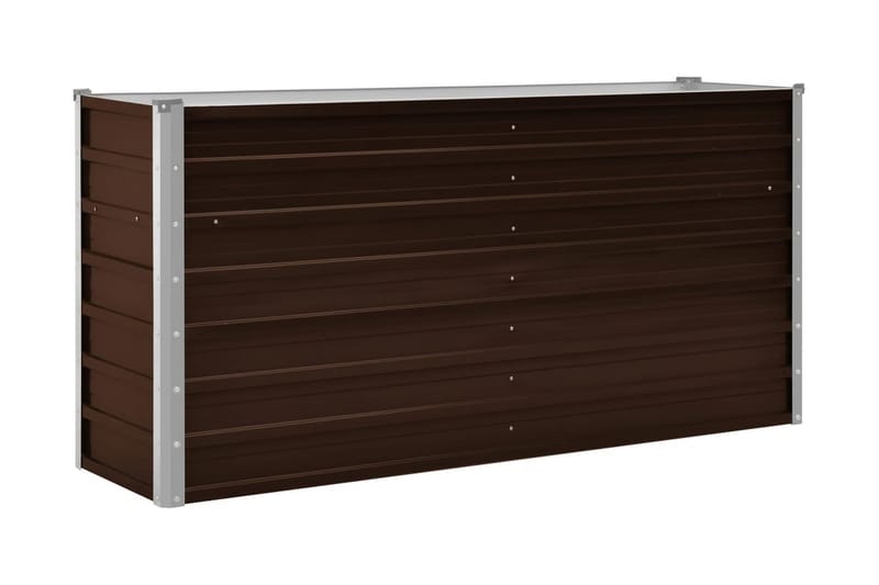 Odlingslåda upphöjd brun 160x40x77 cm galvaniserat stål - Brun - Utomhuskruka - Blomlåda & balkonglåda