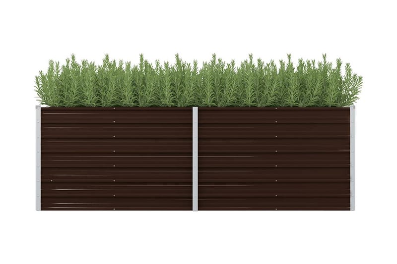 Odlingslåda upphöjd brun 240x80x77 cm galvaniserat stål - Brun - Blomlåda & balkonglåda - Utomhuskruka