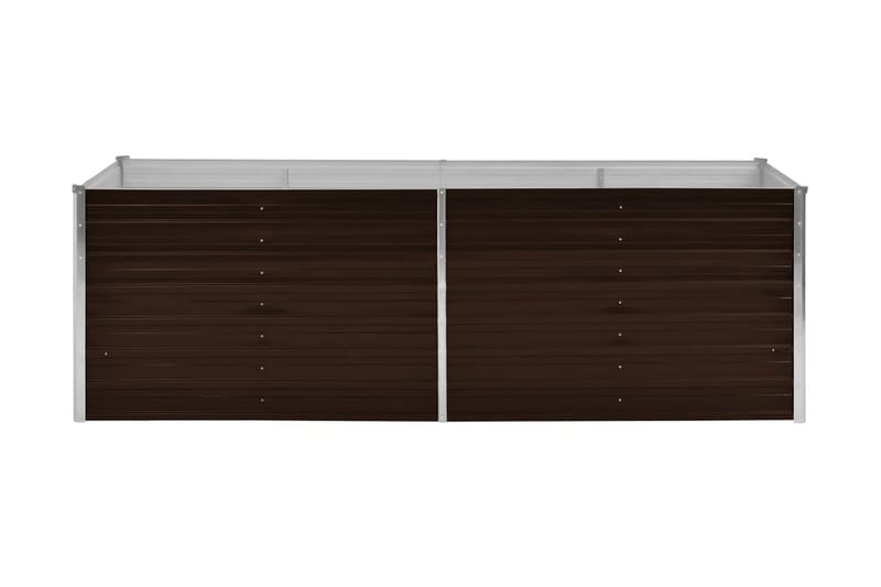 Odlingslåda upphöjd brun 240x80x77 cm galvaniserat stål - Brun - Utomhuskruka - Blomlåda & balkonglåda