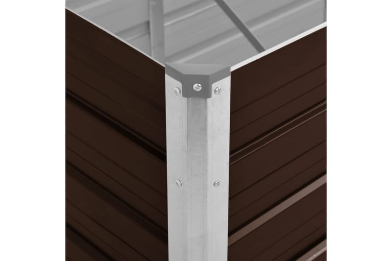 Odlingslåda upphöjd brun 240x80x77 cm galvaniserat stål - Brun - Utomhuskruka - Blomlåda & balkonglåda