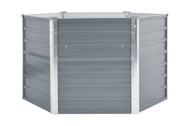 Odlingslåda upphöjd galvaniserat stål 129x129x77 cm grå - Grå - Utomhuskruka - Blomlåda & balkonglåda