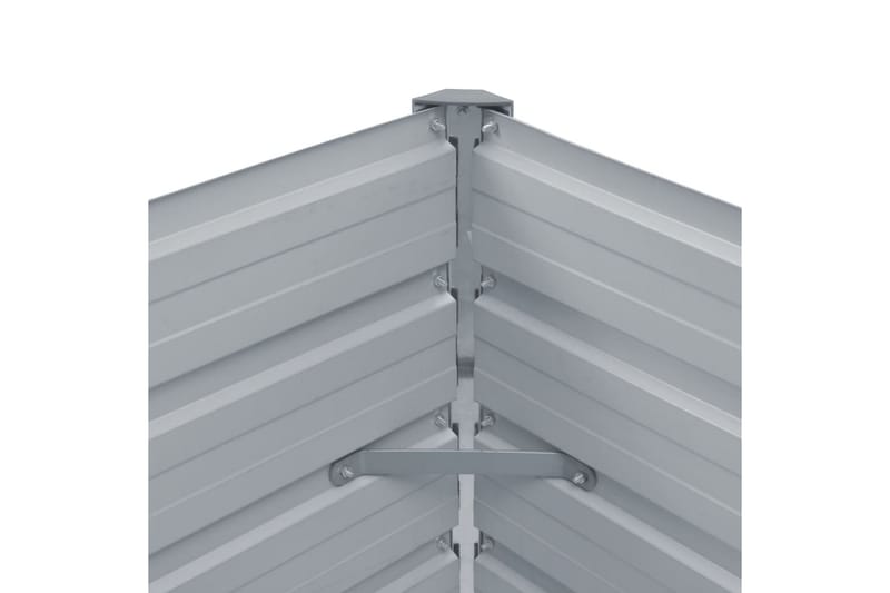 Odlingslåda upphöjd galvaniserat stål 129x129x77 cm grå - Grå - Utomhuskruka - Blomlåda & balkonglåda