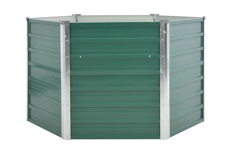 Odlingslåda upphöjd galvaniserat stål 129x129x77 cm grön - Grön - Utomhuskruka - Blomlåda & balkonglåda