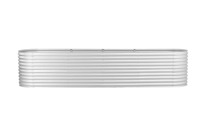 Odlingslåda upphöjd galvaniserat stål 400x80x81 cm silver - Silver - Utomhuskruka - Blomlåda & balkonglåda